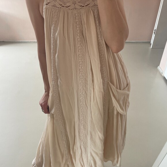 Spell and the Gypsy Lace Harmony Strappy Maxi Dress Tan Small - Picture 3 of 8